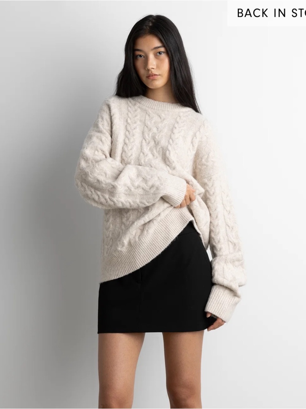 Cream Oak + Fort Cable Knit Sweater